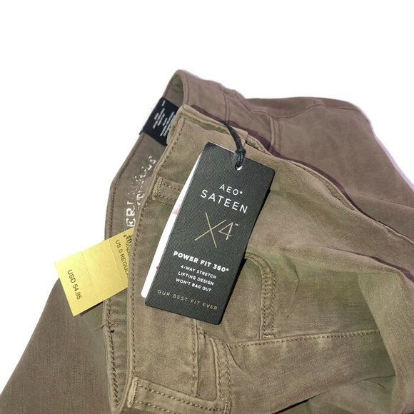 Taupe Brown AEO Sateen NEXT Level Jegging - Picture 7 of 8